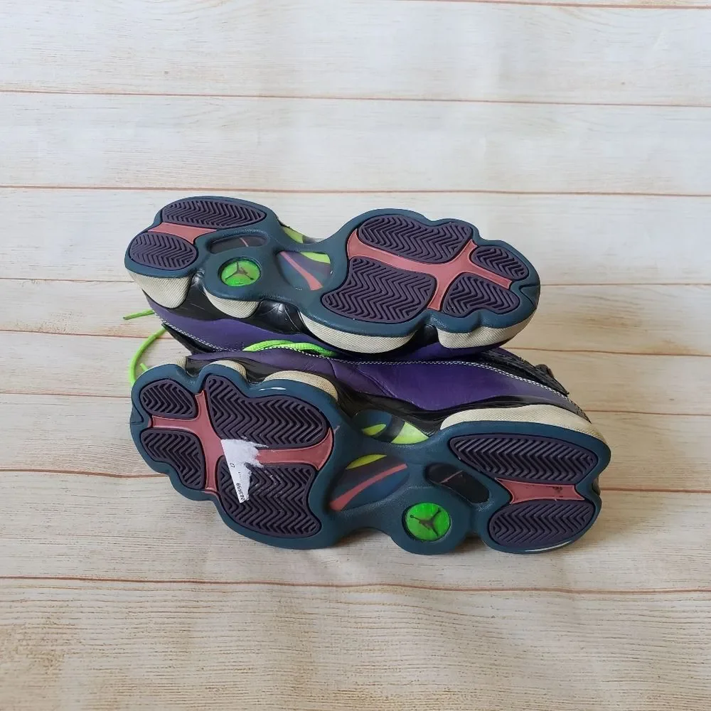 Nike Air Jordan 6 Rings Bel Air Sneakers Men's Size 9 Purple Green Lace Up